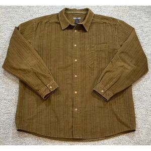 REI Corduroy Shacket Mens XL Green‎ Pocket Button Up Long Sleeve Midweight